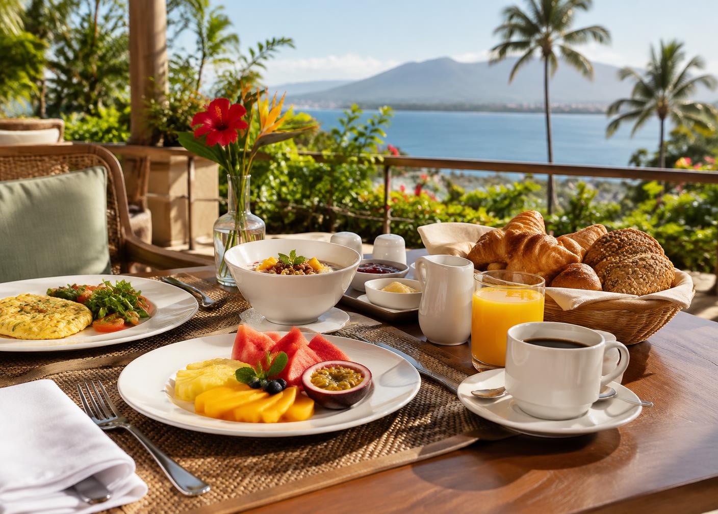 Illustrative premium hotel dining atmosphere
